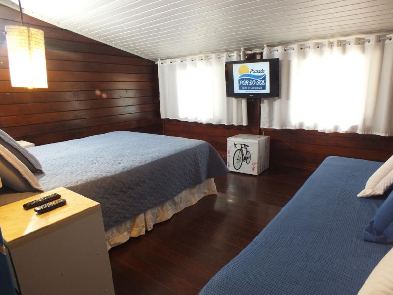 quarto - pousada e restaurante por do sol - ilha do mel